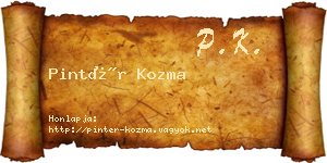 Pintér Kozma névjegykártya